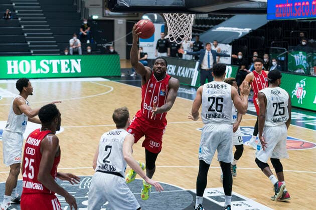 easyCredit Basketball Bundesliga, Hamburg, 27 03 2021 easyCredit Basketball Bundesliga, Hamburg Towers vs FC Bayern Muenchen Basketball, Jalen Reynolds 8 FC Bayern Muenchen Basketball Copyright: xBEAUTIFULxSPORTS Mohwinkelx