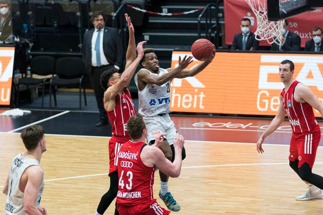 easyCredit Basketball Bundesliga, Hamburg, 27 03 2021 easyCredit Basketball Bundesliga, Hamburg Towers vs FC Bayern Muenchen Basketball, TJ Shorts 0 Hamburg Towers Copyright: xBEAUTIFULxSPORTS Mohwinkelx
