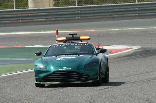 Formula 1 Gulf Air Bahrain Grand Prix 2021 28 03 2021, Bahrain International Circuit, Sakhir, Formula 1 Gulf Air Bahrain Grand Prix 2021 ,in picture Aston Martins new safety car in action for the first time at Formula 2 nordphotoxGmbHx xBratic nph00250
