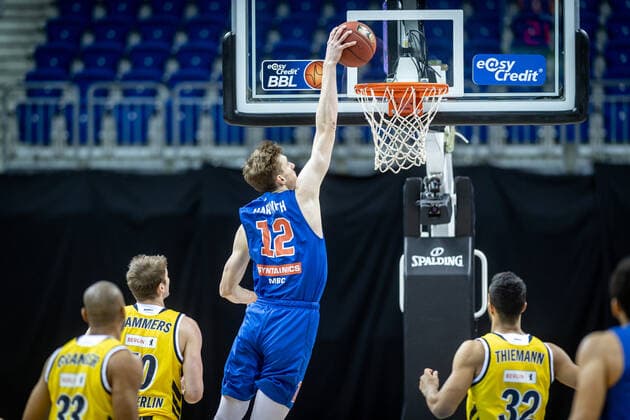 Basketball Berlin 28 03 2021 Season 2020 2021 easyCredit BBL 1 Bundesliga Alba Berlin SYNTAINICS MBC Weißenfels Philipp Hartwich MBC, No 12