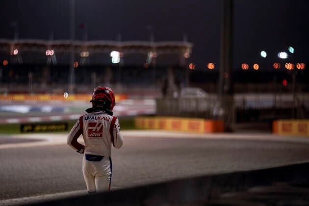 March 28, 2021, Sakhir, Bahrain: NIKITA MAZEPIN of Russia and Haas F1 Team retires from the 2021 FIA Formula 1 Bahrain Grand Prix at Bahrain International Circuit in Sakhir, Bahrain. Sakhir Bahrain - ZUMAg147 20210328_zap_g147_011 Copyright: xJamesxGasperottix