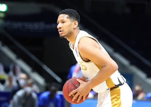 Löwen Braunschweig vs Frankfurt, BBL Braunschweig, 28 03 2021, BASKETBALL easyCredit BBL Basketball Bundesliga, Löwen Braunschweig vs Fraport Skyliners Frankfurt, 2020 season 21 Karim Jallow Löwen Braunschweig Braunschweig.