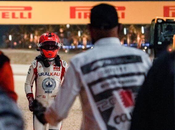 Formula 1 Gulf Air Bahrain Grand Prix 2021 28 03 2021, Bahrain International Circuit, Sakhir, Formula 1 Gulf Air Bahrain Grand Prix 2021 ,in the picture Nikita Mazepin RUS 9 , Haas F1 Team eliminated nordphotoxGmbHx xBratic nph00250