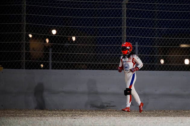09 MAZEPIN Nikita (rus), Haas F1 Team VF-21 Ferrari, crash, accident, during Formula 1 Gulf Air Bahrain Grand Prix 2021 from March 26 to 28, 2021 on the Bahrain International Circuit, in Sakhir, Bahrain - Photo Florent Gooden DPPI FORMULE 1 : Grand prix du Bahrein - Sakhir - Course - 28 03 2021 DPPI Panoramic 