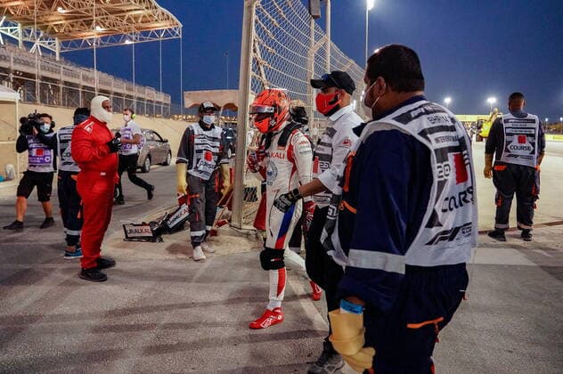 Formula 1 Gulf Air Bahrain Grand Prix 2021 28 03 2021, Bahrain International Circuit, Sakhir, Formula 1 Gulf Air Bahrain Grand Prix 2021 ,in the picture Nikita Mazepin RUS 9 , Haas F1 Team eliminated nordphotoxGmbHx xBratic nph00250