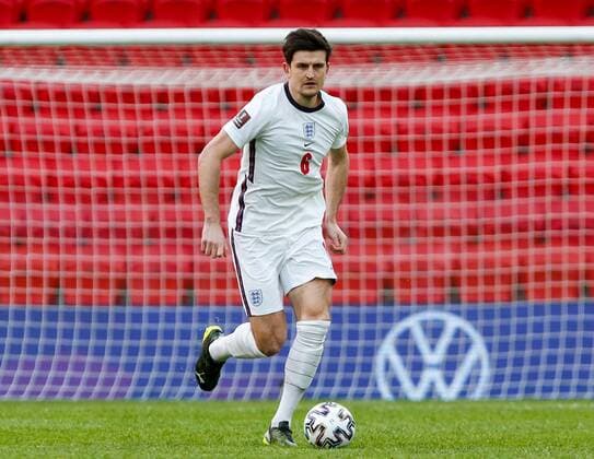 Mandatory Credit: Photo by Nikola Krstic BPI Shutterstock (11832717w) Harry Maguire of England Albania v England, FIFA World Cup, WM, Weltmeisterschaft, Fussball Qualifying Group I, Football, Arena Kombetare, Tirana, Albania - 28 Mar 2021 Albania v England, FIFA World Cup Qualifying Group I, Football, Arena Kombetare, Tirana, Albania - 28 Mar 2021  Copyright: xNikolaxKrstic BPI Shutterstockx 11832717w