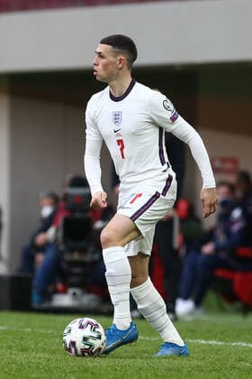 Albania v England 2022 FIFA World Cup, WM, Weltmeisterschaft, Fussball Qualifiers Phil Foden of England during the 2022 FIFA World Cup Qualifiers match at the Air Albania Stadium, Tirana Content Not Available For UK Newspapers Copyright: xFocusxImagesx FIL-15360-0015