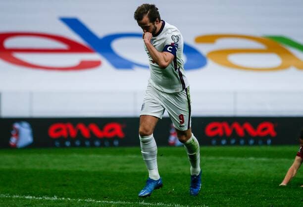 Mandatory Credit: Photo by Nikola Krstic BPI Shutterstock (11832717an) Harry Kane of England scores and celebrates 0-1 Albania v England, FIFA World Cup, WM, Weltmeisterschaft, Fussball Qualifying Group I, Football, Arena Kombetare, Tirana, Albania - 28 Mar 2021 Albania v England, FIFA World Cup Qualifying Group I, Football, Arena Kombetare, Tirana, Albania - 28 Mar 2021  Copyright: xNikolaxKrstic BPI Shutterstockx 11832717an
