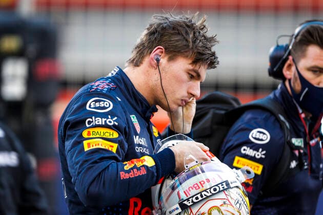 VERSTAPPEN Max (ned), Red Bull Racing Honda RB16B, portrait during Formula 1 Gulf Air Bahrain Grand Prix 2021 from March 26 to 28, 2021 on the Bahrain International Circuit, in Sakhir, Bahrain - FORMULE 1 : Grand prix du Bahrein - Sakhir - Course - 28 03 2021 DPPI Panoramic 