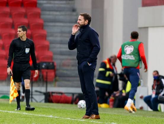 Mandatory Credit: Photo by Nikola Krstic BPI Shutterstock (11832717bv) Gareth Southgate manager of England Albania v England, FIFA World Cup, WM, Weltmeisterschaft, Fussball Qualifying Group I, Football, Arena Kombetare, Tirana, Albania - 28 Mar 2021 Albania v England, FIFA World Cup Qualifying Group I, Football, Arena Kombetare, Tirana, Albania - 28 Mar 2021  Copyright: xNikolaxKrstic BPI Shutterstockx 11832717bv