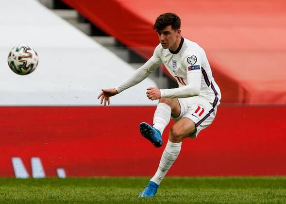Mandatory Credit: Photo by Nikola Krstic BPI Shutterstock (11832717cf) Mason Mount of England Albania v England, FIFA World Cup, WM, Weltmeisterschaft, Fussball Qualifying Group I, Football, Arena Kombetare, Tirana, Albania - 28 Mar 2021 Albania v England, FIFA World Cup Qualifying Group I, Football, Arena Kombetare, Tirana, Albania - 28 Mar 2021  Copyright: xNikolaxKrstic BPI Shutterstockx 11832717cf