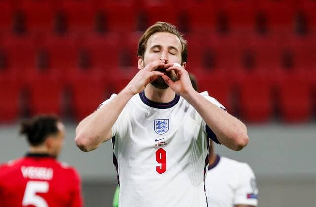 Mandatory Credit: Photo by Nikola Krstic BPI Shutterstock (11832717cx) Harry Kane of England Albania v England, FIFA World Cup, WM, Weltmeisterschaft, Fussball Qualifying Group I, Football, Arena Kombetare, Tirana, Albania - 28 Mar 2021 Albania v England, FIFA World Cup Qualifying Group I, Football, Arena Kombetare, Tirana, Albania - 28 Mar 2021  Copyright: xNikolaxKrstic BPI Shutterstockx 11832717cx