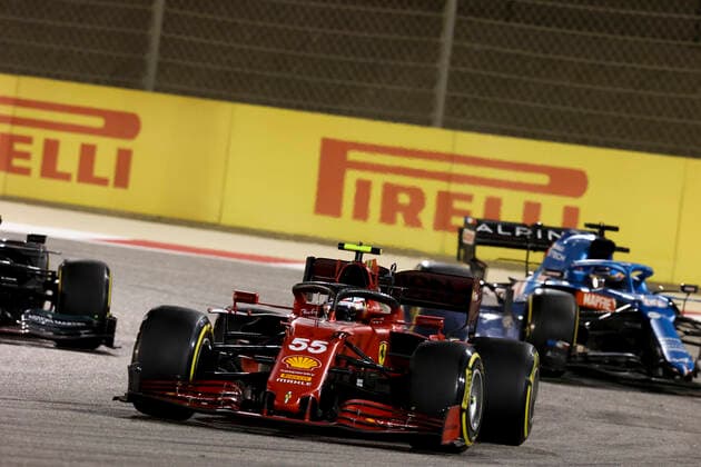 55 Carlos Sainz ESP, Scuderia Ferrari Mission Winnow , F1 Grand Prix of Bahrain at Bahrain International Circuit on March 28, 2021 in Sakhir, Bahrain Photo by HOCH ZWEI Sakhir Bahrain