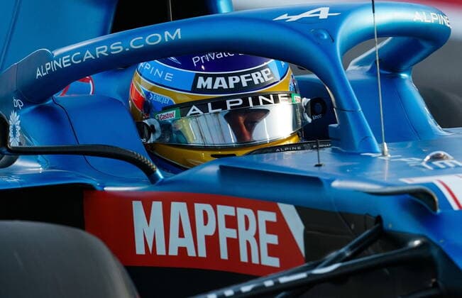 Formula 1 Gulf Air Bahrain Grand Prix 2021 28 03 2021, Bahrain International Circuit, Sakhir, Formula 1 Gulf Air Bahrain Grand Prix 2021 ,in the picture Fernando Alonso ESP 14 , Alpine F1 Team nordphotoxGmbHx xBratic nph00250
