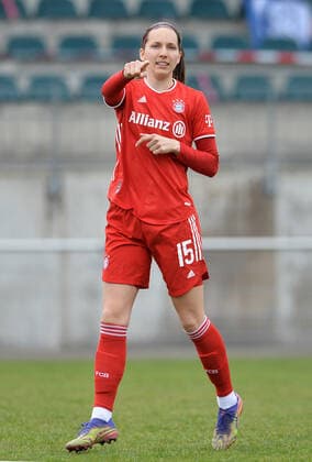 Football Women Season 2020 2021 FLYERALARM Bundesliga 16 Matchday MSV Duisburg FC Bayern Munich on 28 03 2021 at PCC Stadium in Duisburg Ivana Rudelic FC Bayern Munich DFB regulations prohibit any use of photographs as image sequences and or quasi video Nordrhein Westfalen Germany