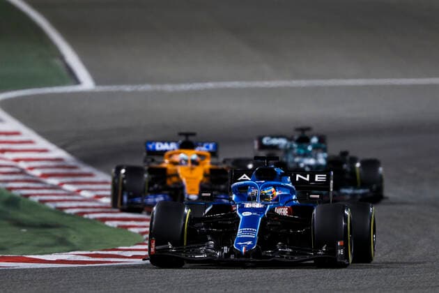 14 Fernando Alonso ESP, Alpine F1 Team , F1 Grand Prix of Bahrain at Bahrain International Circuit on March 28, 2021 in Sakhir, Bahrain Photo by HOCH ZWEI Sakhir Bahrain