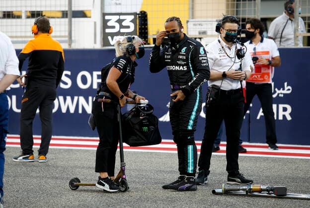 Angela Cullen GBR, Mercedes AMG Petronas F1 Team , 44 Lewis Hamilton GBR, Mercedes AMG Petronas F1 Team , F1 Grand Prix of Bahrain at Bahrain International Circuit on March 28, 2021 in Sakhir, Bahrain Photo by HOCH ZWEI Sakhir Bahrain