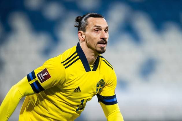 210328 Zlatan Ibrahimovic of Sweden during the FIFA World Cup Qualifier football match between Kosovo and Sweden on March 28, 2021 in Pristina Photo Ludvig Thunman BILDBYRAN kod LT LT0140 fotboll football soccer fotball vm kval kval fifa world cup qualifier qualifier kosovo sverige sweden sverige a bbeng,  Copyright: LUDVIGxTHUNMAN BB210328LT053