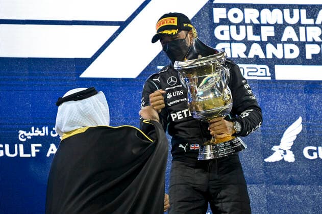 44 Lewis Hamilton GBR, Mercedes AMG Petronas F1 Team , F1 Grand Prix of Bahrain at Bahrain International Circuit on March 28, 2021 in Sakhir, Bahrain Photo by HOCH ZWEI Sakhir Bahrain