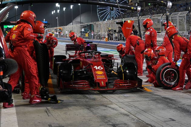 F1 Grand Prix of Bahrain 16 Charles Leclerc (MON, Scuderia Ferrari Mission Winnow), F1 Grand Prix of Bahrain at Bahrain International Circuit on March 28, 2021 in Sakhir, Bahrain. (Photo by COLOMBO IMAGES FIA Pool via HOCH ZWEI) Sakhir Bahrain Poolfoto HOCH ZWEI Pool COLOMBO IMAGES ,EDITORIAL USE ONLY