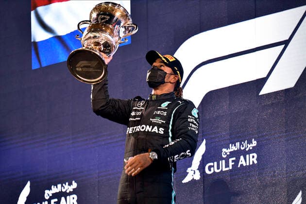 HAMILTON Lewis Mercedes AMG F1 Team Winner FIA Formula 1 Season 2021 in Bahrain 3 Day Race On 28 03 2021 Bahrain International Circuit As Sachir