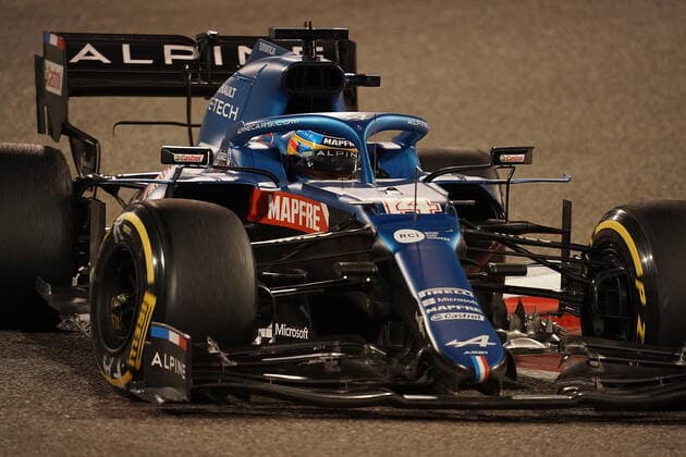 Formula 1 Gulf Air Bahrain Grand Prix 2021 28 03 2021, Bahrain International Circuit, Sakhir, Formula 1 Gulf Air Bahrain Grand Prix 2021 ,in the picture Fernando Alonso ESP 14 , Alpine F1 Team nordphotoxGmbHx xBratic nph00250