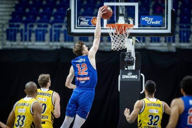 Basketball Berlin 28 03 2021 Season 2020 2021 easyCredit BBL 1 Bundesliga Alba Berlin SYNTAINICS MBC Weißenfels Philipp Hartwich MBC, No 12