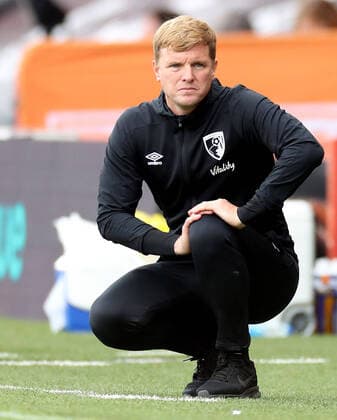 Mandatory Credit: Photo by Matthew Impey BPI Shutterstock (10713568bz) Eddie Howe the Bournemouth manager AFC Bournemouth v Southampton, Premier League, Football, Vitality Stadium, Bournemouth, UK - 19 Jul 2020 EDITORIAL USE ONLY No use with unauthorised audio, video, data, fixture lists, club league logos or live services. Online in-match use limited to 120 images, no video emulation. No use in betting, games or single club league player publications. AFC Bournemouth v Southampton, Premier League, Football, Vitality Stadium, Bournemouth, UK - 19 Jul 2020 EDITORIAL USE ONLY No use with unauthorised audio, video, data, fixture lists, club league logos or live services. Online in-match use limited to 120 images, no video emulation. No use in betting, games or single club league player publications. Copyright: xMatthewxImpey BPI Shutterstockx 10713568bz