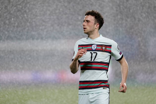 Diogo Jota Portugal 17 before rain, portrait football, UEFA World Cup qualifiers 2022, 2020 2021 season, Group A, European Qualifiers 30 03 2021 Luxembourg Portugal Luxembourg vs Portugal Stade Josy Barthel, Luxembourg.