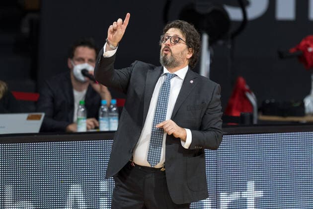 Basketball, Euroleague, day0 03 2021, FC Bayern Munich Fenerbahce Istanbul In the picture Head Coach of FC Bayern Munich Andrea TRINCHIERI Munich Audi Dome Bayern Germany Copyright: Passion2Press.dex xMarkusxFischerx