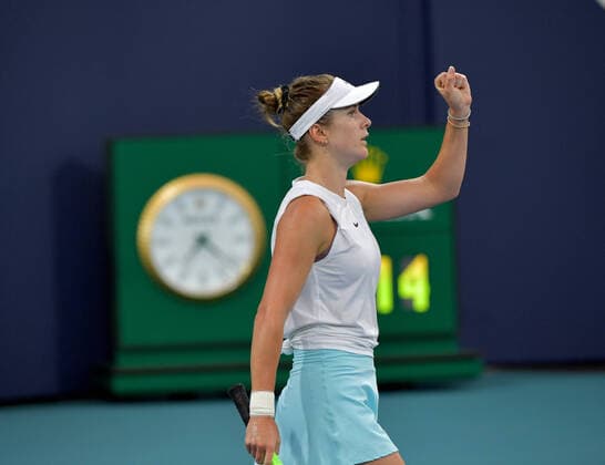 March 30, 2021, Miami Gardens, Florida, United States Of America: MIAMI GARDENS, FL - MARCH 30: (NO SALES TO NEW YORK POST) Elina Svitolina of Ukraine defeats Anastasija Sevastova of Latvia on day 9 of the Miami Open on March 30, 2021 at Hard Rock Stadium in Miami Gardens, Florida...People: Elina Svitolina Miami Gardens United States Of America - ZUMAs214 20210330_zda_s214_013 Copyright: xSMGx