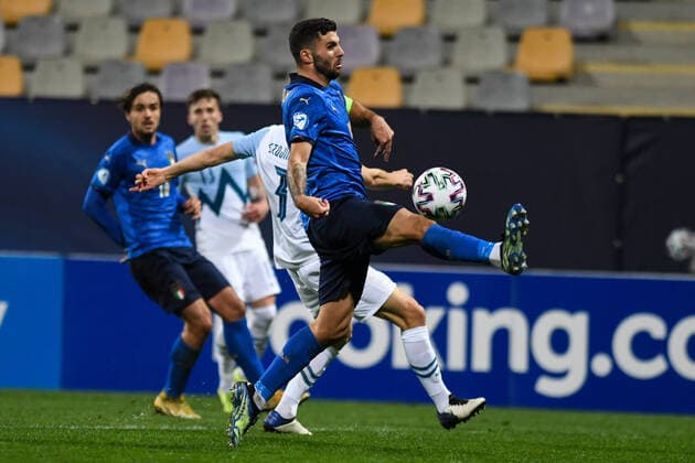 March 30, 2021, Maribor, Slovenia: Patrick Cutrone of Italy seen in action during the 2021 UEFA European Under-21 Championship Group B match between Italy and Slovenia at Stadion Ljudski vrt. Maribor Slovenia - ZUMAs197 20210330_zaa_s197_266 Copyright: xMilosxVujinovicx