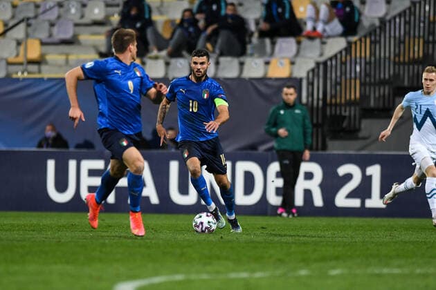 March 30, 2021, Maribor, Slovenia: Patrick Cutrone of Italy seen in action during the 2021 UEFA European Under-21 Championship Group B match between Italy and Slovenia at Stadion Ljudski vrt. Maribor Slovenia - ZUMAs197 20210330_zaa_s197_273 Copyright: xMilosxVujinovicx
