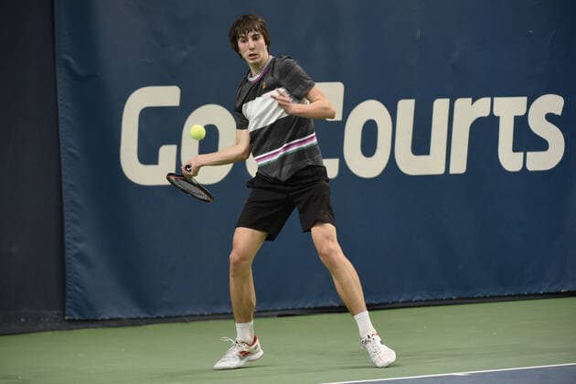 31 03 2021, Biel, Swiss Tennis Arena, ITF WORLD TENNIS TOUR M25 BIEL Antoine Escoffier France Kilian Feldbausch Switzerland , Kilian Feldbausch Biel Bern Switzerland  Copyright: xJustPictures.ch ManuelxWinterbergerx