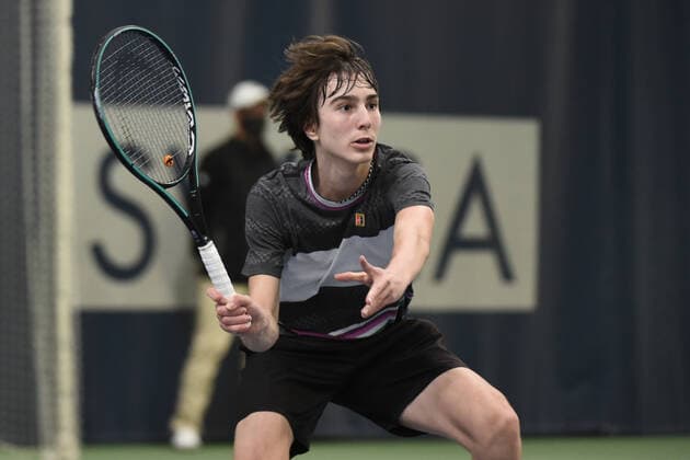 31 03 2021, Biel, Swiss Tennis Arena, ITF WORLD TENNIS TOUR M25 BIEL Antoine Escoffier France Kilian Feldbausch Switzerland , Kilian Feldbausch Biel Bern Switzerland  Copyright: xJustPictures.ch ManuelxWinterbergerx