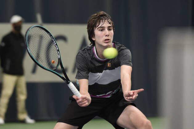 31 03 2021, Biel, Swiss Tennis Arena, ITF WORLD TENNIS TOUR M25 BIEL Antoine Escoffier France Kilian Feldbausch Switzerland , Kilian Feldbausch Biel Bern Switzerland  Copyright: xJustPictures.ch ManuelxWinterbergerx