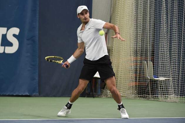 31 03 2021, Biel, Swiss Tennis Arena, ITF WORLD TENNIS TOUR M25 BIEL Antoine Escoffier France Kilian Feldbausch Switzerland , Antoine Escoffier Biel Bern Switzerland  Copyright: xJustPictures.ch ManuelxWinterbergerx