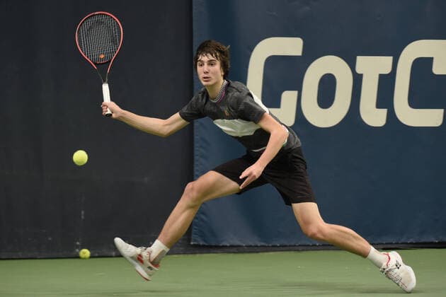 31 03 2021, Biel, Swiss Tennis Arena, ITF WORLD TENNIS TOUR M25 BIEL Antoine Escoffier France Kilian Feldbausch Switzerland , Kilian Feldbausch Biel Bern Switzerland  Copyright: xJustPictures.ch ManuelxWinterbergerx