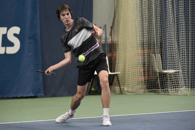 31 03 2021, Biel, Swiss Tennis Arena, ITF WORLD TENNIS TOUR M25 BIEL Antoine Escoffier France Kilian Feldbausch Switzerland , Kilian Feldbausch Biel Bern Switzerland  Copyright: xJustPictures.ch ManuelxWinterbergerx