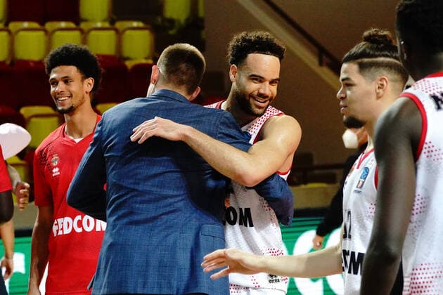 Joie - J J O Brien (AS Monaco) BASKETBALL : Monaco vs FK Buducnost Podgorica - Eurocoupe - Monaco - 31 03 2021 NorbertScanella PanoramiC 