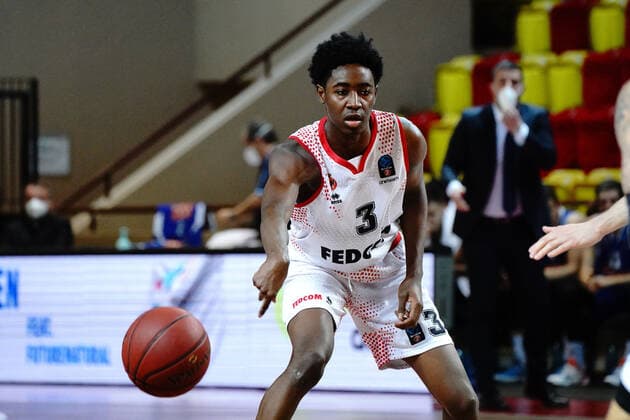 Rudy Demahis Ballou (AS Monaco) BASKETBALL : Monaco vs FK Buducnost Podgorica - Eurocoupe - Monaco - 31 03 2021 NorbertScanella PanoramiC 