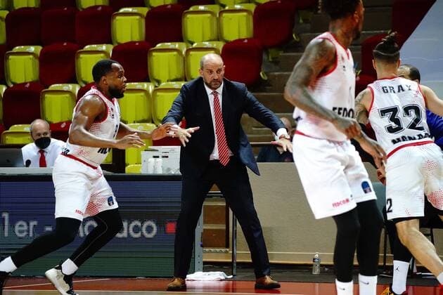Zvezdan Mitrovic (Coach de l AS Monaco) BASKETBALL : Monaco vs FK Buducnost Podgorica - Eurocoupe - Monaco - 31 03 2021 NorbertScanella PanoramiC 