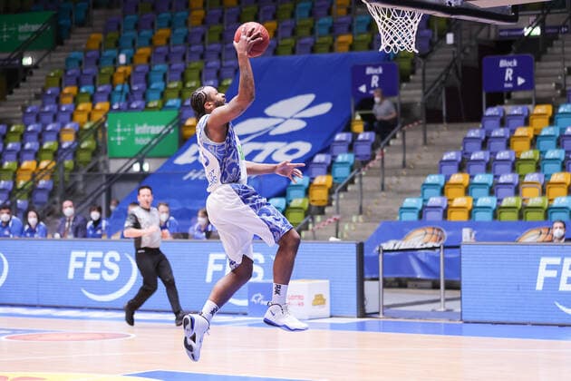 Fraport Skyliners NINERS Chemnitz, easyCredit BBL Quantez Robertson Fraport Skyliners, 23 Basketball match of the easyCredit BBL between Fraport Skyliners and NINERS Chemnitz on April 1, 2021 at Fraport Arena in Frankfurt am Main , Frankfurt am Main Hesse Germany Fraport Arena