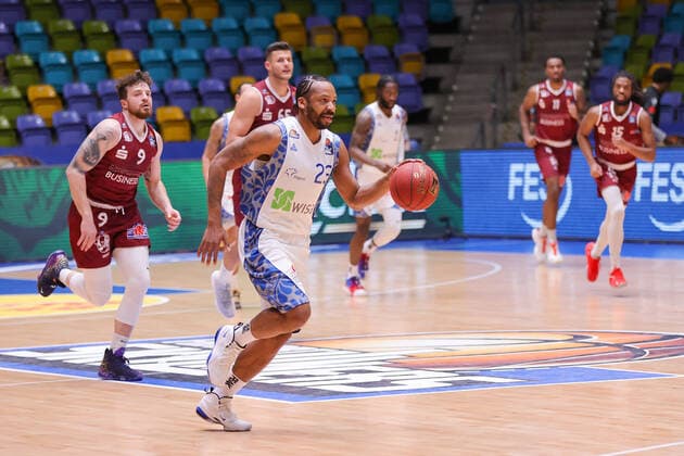 Fraport Skyliners NINERS Chemnitz, easyCredit BBL Quantez Robertson Fraport Skyliners, 23 Basketball match of the easyCredit BBL between Fraport Skyliners and NINERS Chemnitz on April 1, 2021 at Fraport Arena in Frankfurt am Main , Frankfurt am Main Hesse Germany Fraport Arena