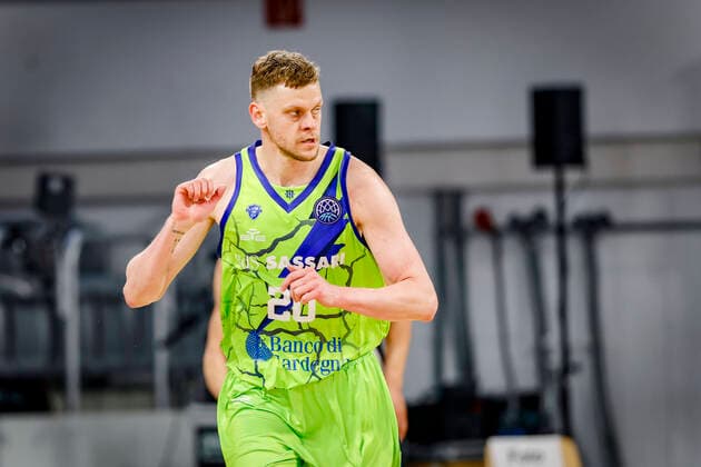 20 Eimantas Bendzius Dinamo Banco di Sardegna Sassari Basketball Champions League 2020 21, Playoof Matchday 5, Brose Bamberg Dinamo Sassari 01 04 2021, Bamberg, Brose Arena Foto Copyright: DanielxLöb