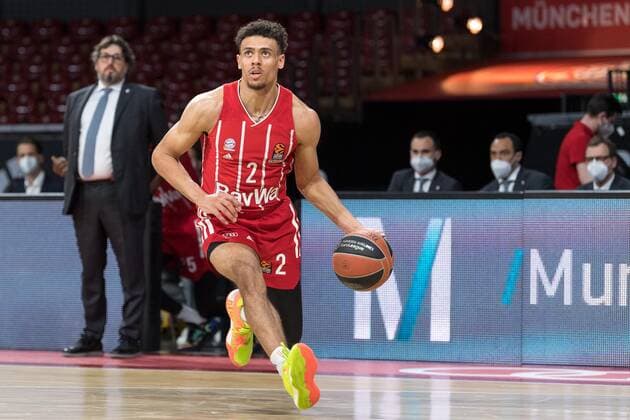 Basketball, Euroleague, day0 04 2021, FC Bayern Munich Zalgiris Kaunas In the picture Wade BALDWIN FC Bayern Munich, 2 dribbling ball Munich Audi Dome Bayern Germany. Copyright: Passion2Press.dex xMarkusxFischerx