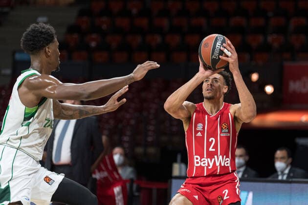 Basketball, Euroleague, day0 04 2021, FC Bayern Munich Zalgiris Kaunas In the picture Wade BALDWIN FC Bayern Munich, 2 throw Munich Audi Dome Bayern Germany. Copyright: Passion2Press.dex xMarkusxFischerx