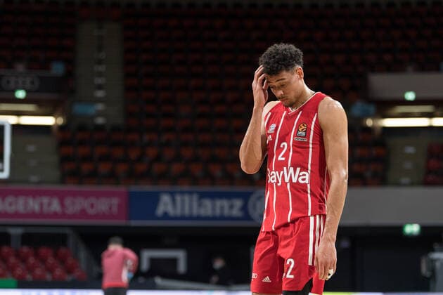 Basketball, Euroleague, day0 04 2021, FC Bayern Munich Zalgiris Kaunas Pictured Wade BALDWIN FC Bayern Munich, 2 pensive hand on head Munich Audi Dome Bayern Germany Copyright: Passion2Press.dex xMarkusxFischerx