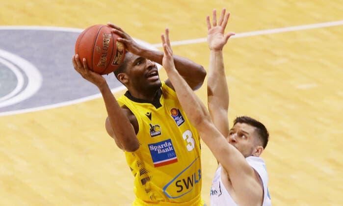Ludwigsburg , Basketball easyCredit BBL Bundesliga , MHP RIESEN Ludwigsburg vs SYNTAINICS MBC , Jaleen Smith Riesen