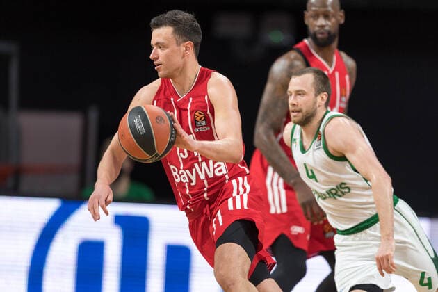 Basketball, Euroleague, day0 04 2021, FC Bayern Munich Zalgiris Kaunas Pictured Zan Mark SISKO FC Bayern Munich, 31 dribbling ball Munich Audi Dome Bayern Germany. Copyright: Passion2Press.dex xMarkusxFischerx